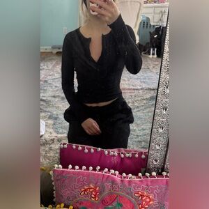 Black Long Sleeve Top